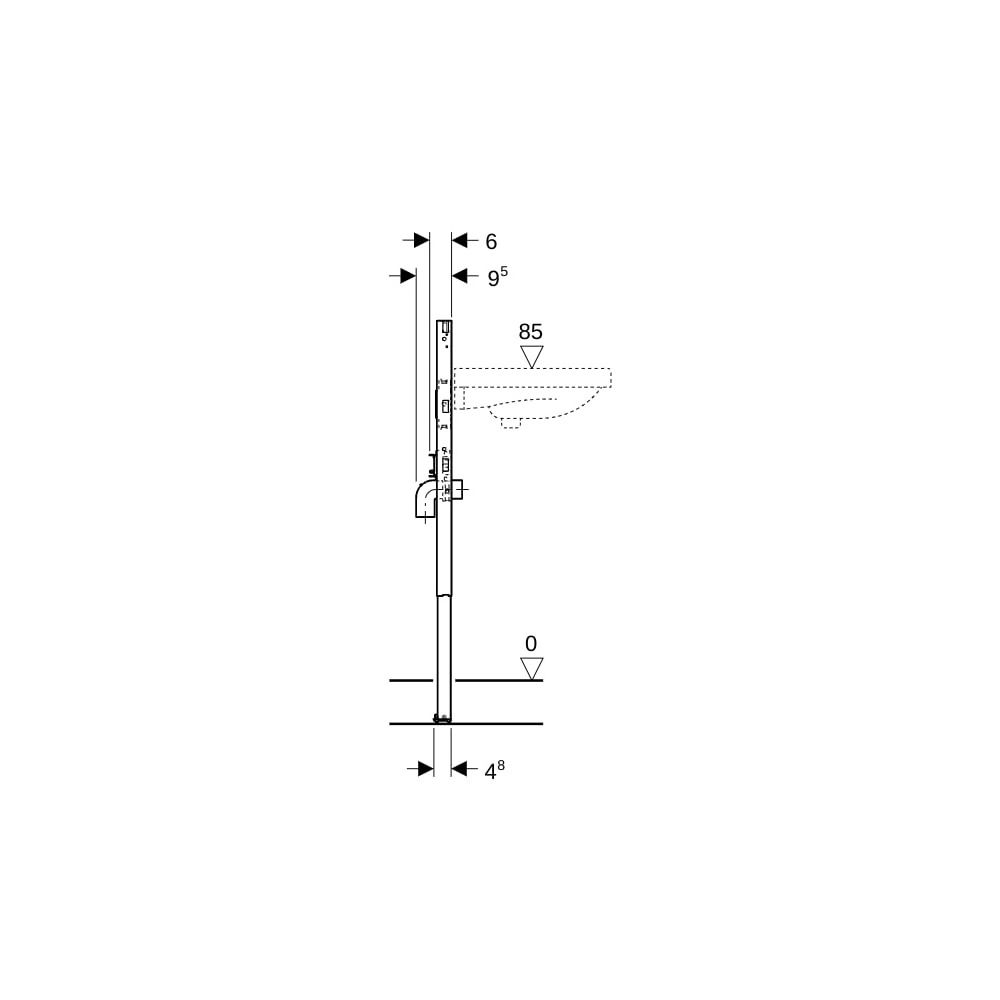 Geberit Duofix Montageelement für Waschtisch, 82-98x50x7,5cm, Stahl, beschichtet, 11... GEBERIT-111485002 4064746030055 (Abb. 5)