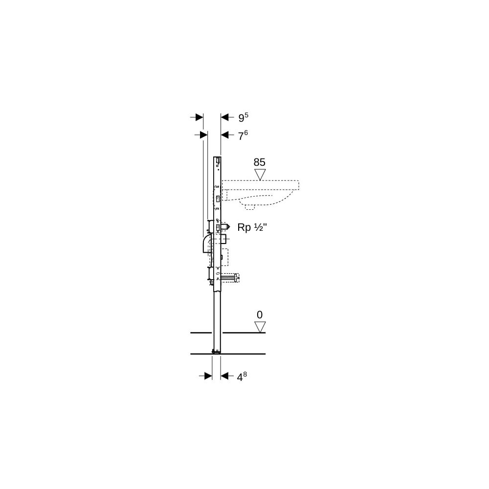 Geberit Duofix Element für Waschtisch, 82-98cm, Standarmatur mit 2 Wasserzählerstrec... GEBERIT-111028002 4064746029059 (Abb. 5)