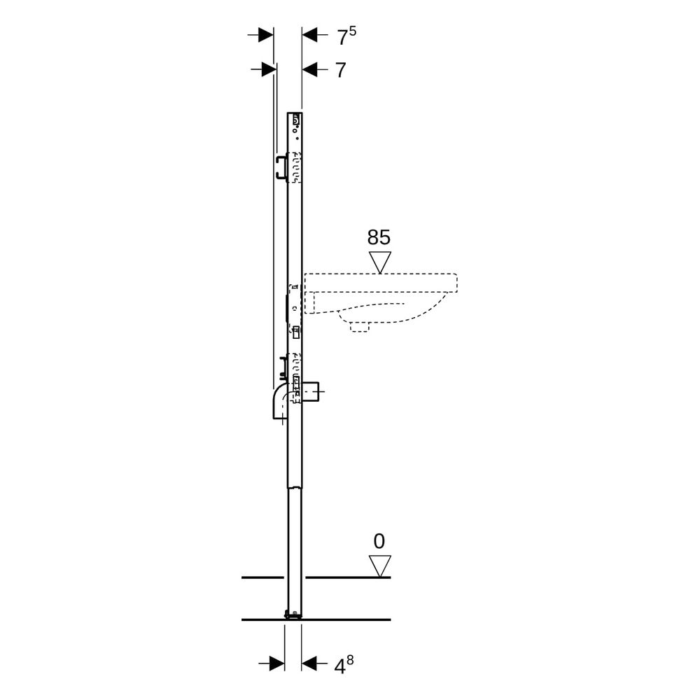 Geberit Duofix Element für Waschtisch 130cm, für Metall-, Holzständerwände, Wandarma... GEBERIT-111437002 4064746029929 (Abb. 7)