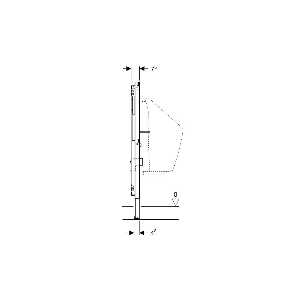 Geberit Duofix Element für Urinal, 112-130cm universell, für AD-Druckspüler, für Met... GEBERIT-111686002 4064746030994 (Abb. 5)