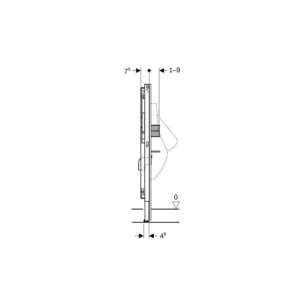 Geberit Duofix Element für Urinal, 112-130cm universell, für verdeckte Urinalsteueru... GEBERIT-111689002 4064746031007 (Abb. 5)