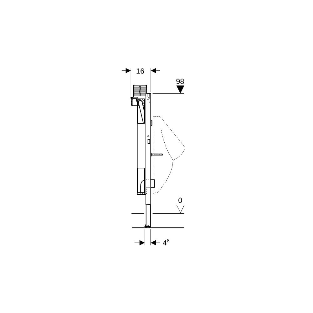Geberit Duofix Element für Urinal, 98cm universell, für Betätigung von oben... GEBERIT-111617002 4064746030819 (Abb. 5)