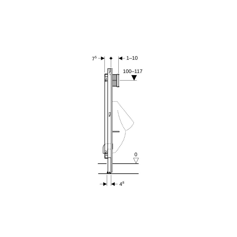 Geberit DuofixBasic Element für Urinal, 130cm universell, für Basic Urinalsteuerung,... GEBERIT-458603006 4064746032905 (Abb. 5)