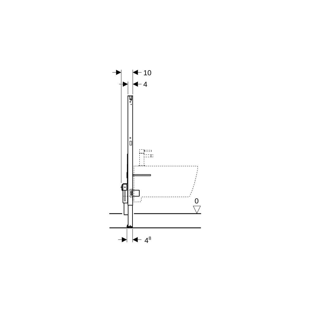 Geberit Montageelement Duofix für Bidet, 98x50x10cm, Stahl, beschichtet... GEBERIT-111535002 4064746030260 (Abb. 5)