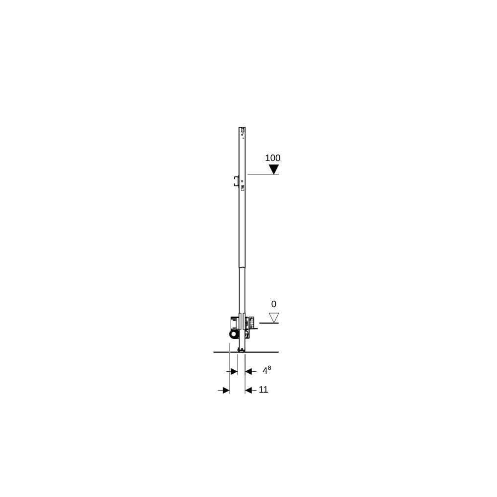 Geberit Duofix Element für Dusche, 130cm, mit CleanWall Wandablauf, Wandarmatur Aufp... GEBERIT-111589002 4064746030703 (Abb. 6)