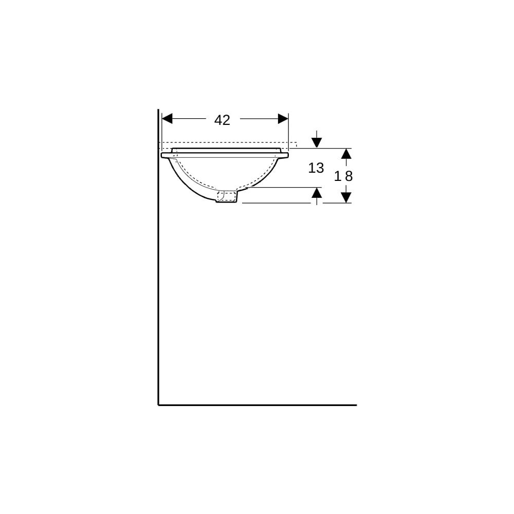 Geberit VariForm Unterbauwaschtisch, oval Außendurchmesser49,5x42cm, ohne Hahnloch,... GEBERIT-500751002 4025416302711 (Abb. 10)