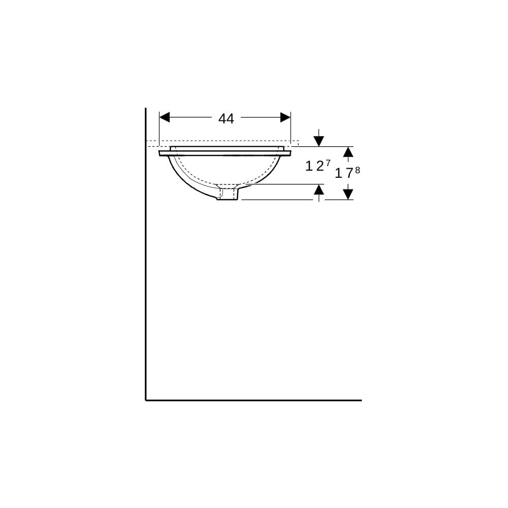 Geberit VariForm Unterbauwaschtisch rechteckig Breite 45cm, Tiefe 44cm, ohne Hahnloc... GEBERIT-500761012 4025416764045 (Abb. 9)