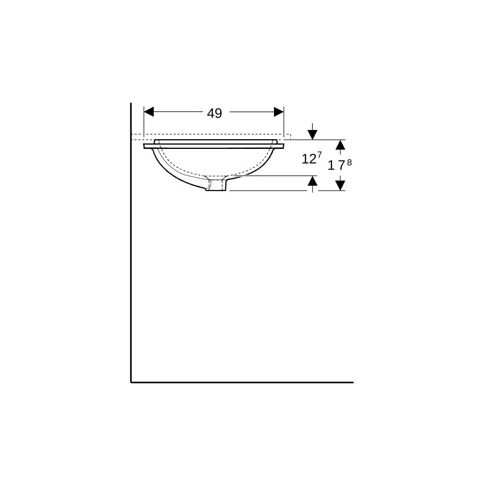 Geberit VariForm Unterbauwaschtisch rechteckig Breite 50cm, Tiefe 49cm, ohne Hahnloc... GEBERIT-500765012 4025416678427 (Abb. 9)