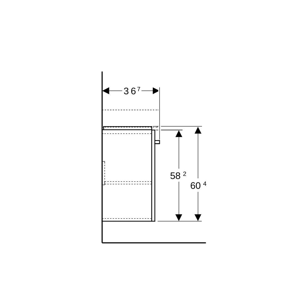 Geberit Renova Compact Unterschrank, Waschtisch, 1 Tür, 55x60,4x36,7cm, Hellgrau/lac... GEBERIT-862061000 4022009328974 (Abb. 9)
