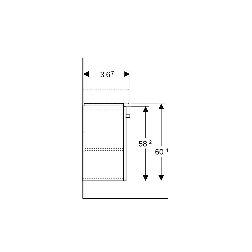 Geberit Renova Compact Unterschrank, Waschtisch, 1 Tür, 50x60,4x36,7cm, Weiß lackier... GEBERIT-862055000 4022009327465 (Abb. 9)