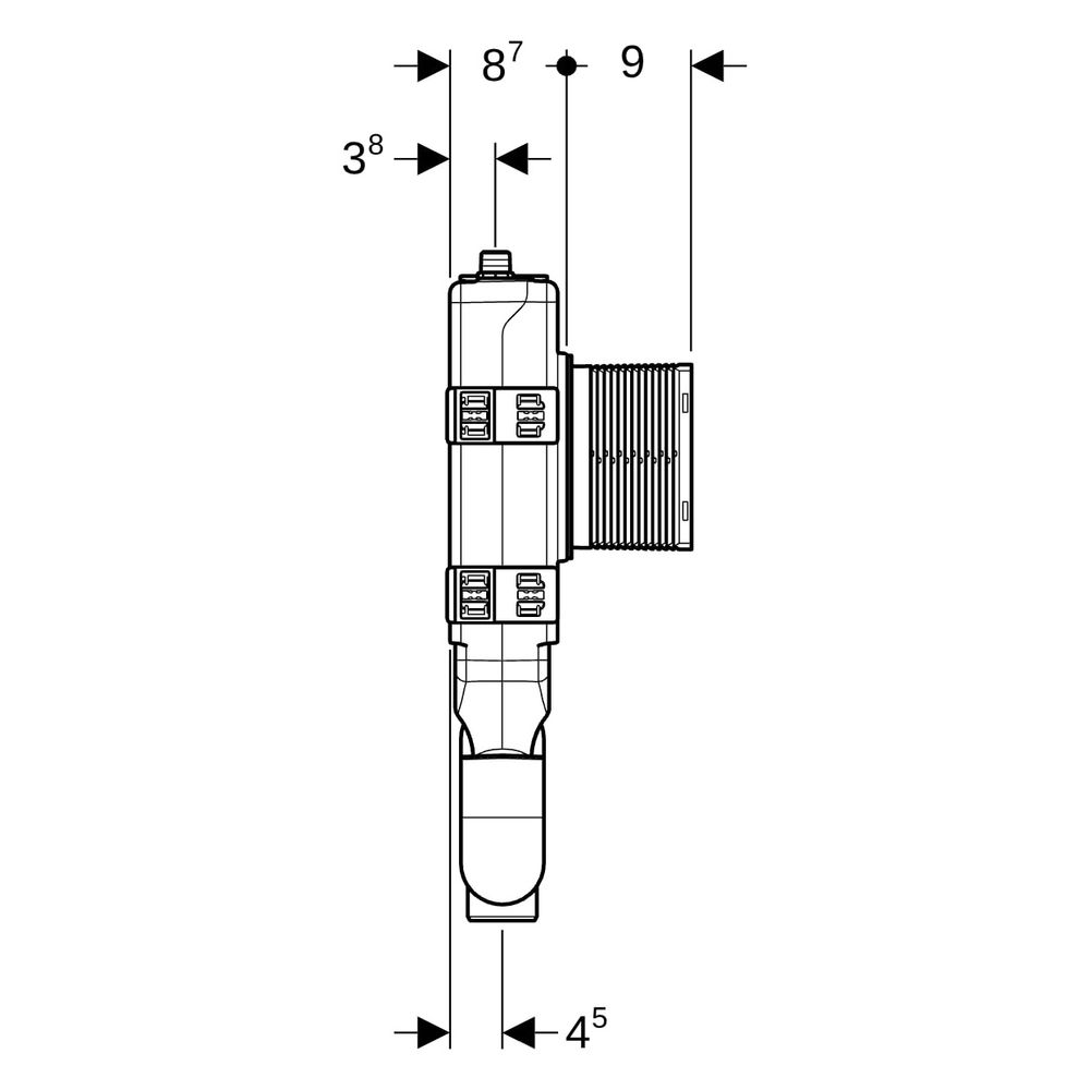 Geberit Hygienespülung HS50, 2 Wasseranschlüsse, 50mm, 230V, 616273001... GEBERIT-616273001 4025410724717 (Abb. 9)