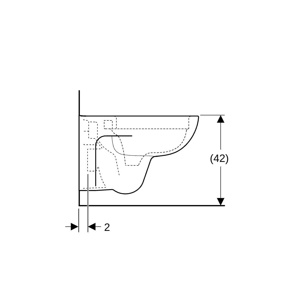 Geberit Renova Wand-WC Tiefspüler, Rimfree Tiefe 54cm, Weiß/KeraTect... GEBERIT-203050600 4022009315769 (Abb. 9)