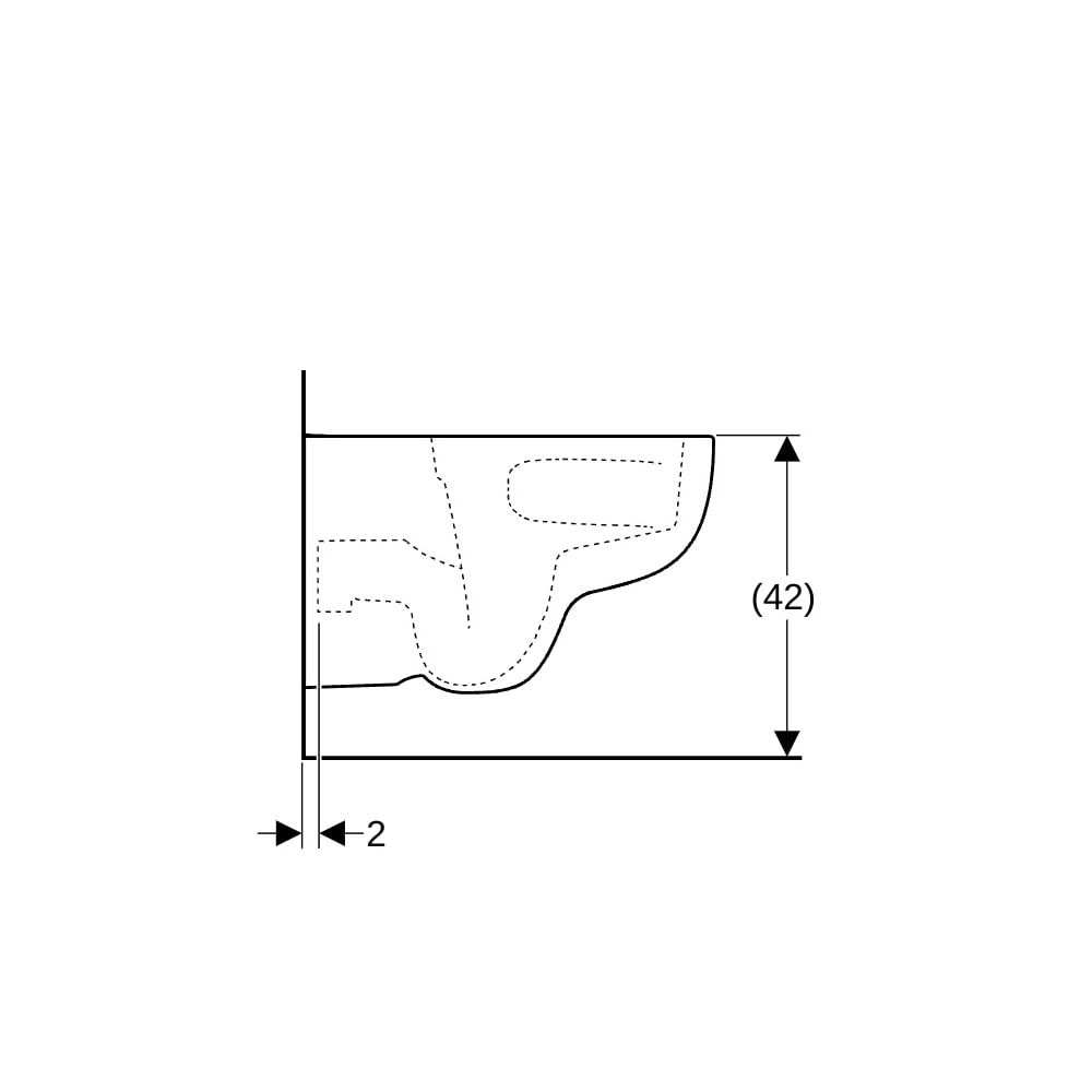 Geberit Renova Wand-WC Tiefspüler, TurboFlush, Tiefe 54cm, Weiß... GEBERIT-503061001 4064746026072 (Abb. 6)