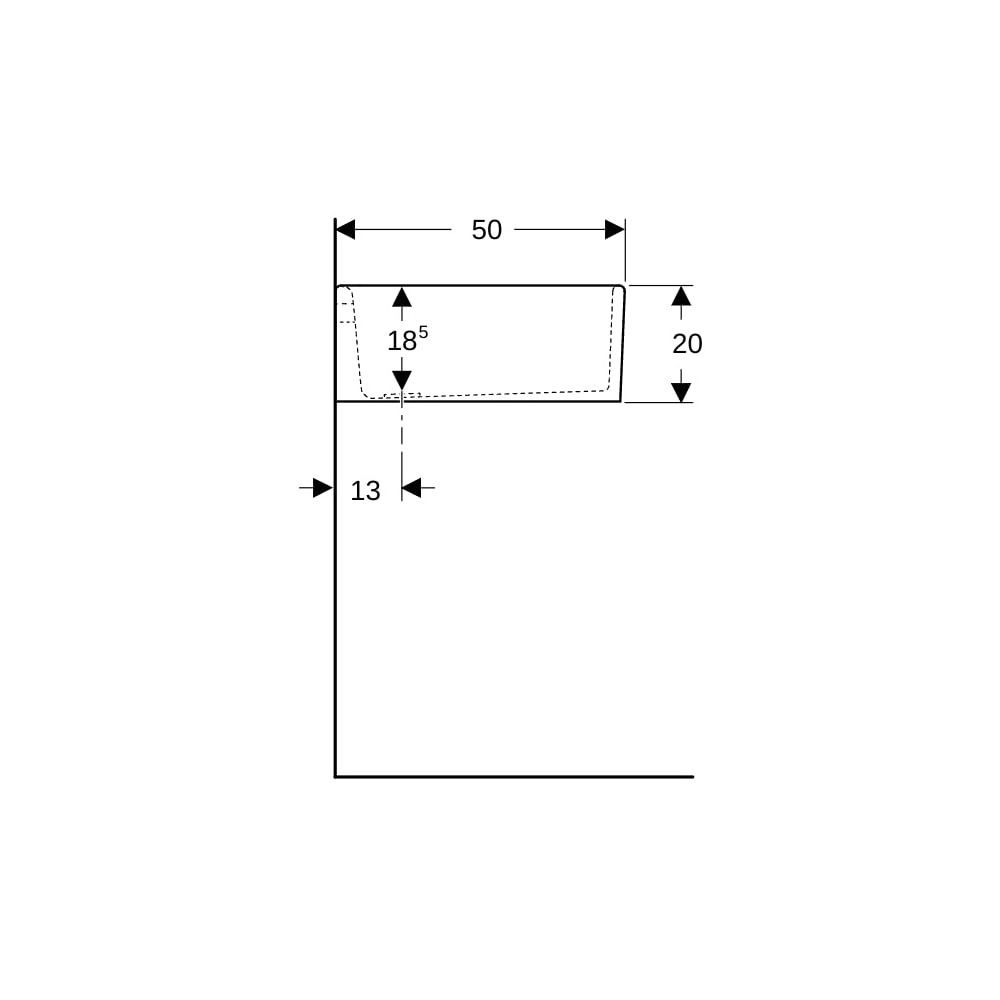 Geberit Publica Mehrzweckbecken mit Überlauf 60x20x50cm... GEBERIT-361360000 4022009080520 (Abb. 11)