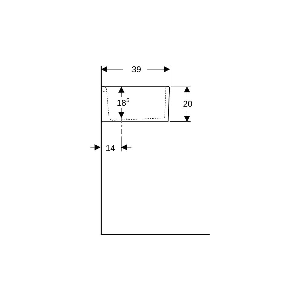 Geberit Publica Mehrzweckbecken mit Überlauf 50x20x39cm... GEBERIT-361350000 4022009080513 (Abb. 11)