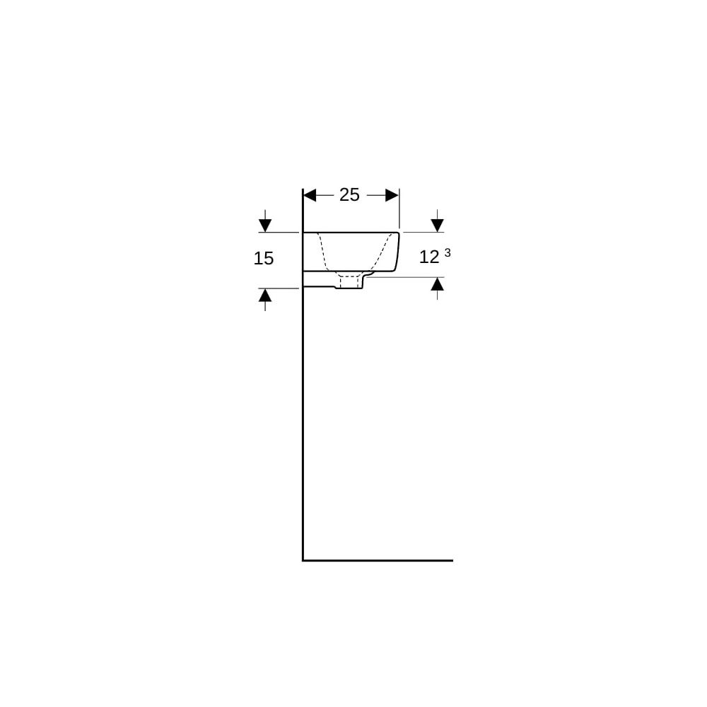 Geberit Renova Compact Handwaschbecken Ablagefläche o. verk. Ausladung 50x15x25cm HL... GEBERIT-276350600 4022009329261 (Abb. 9)