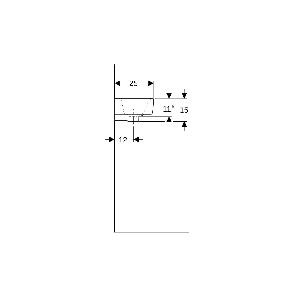 Geberit Renova Compact Handwaschbecken Ablagefläche ohne verk. Ausladung 40x15x25cm ... GEBERIT-276140000 4022009327342 (Abb. 9)