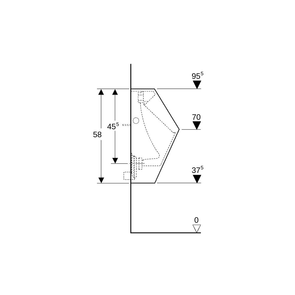 Geberit Renova Plan Urinal Zulauf von hinten, Abgang nach hinten, Tiefe 30cm, Zulauf... GEBERIT-235100600 4022009305814 (Abb. 9)