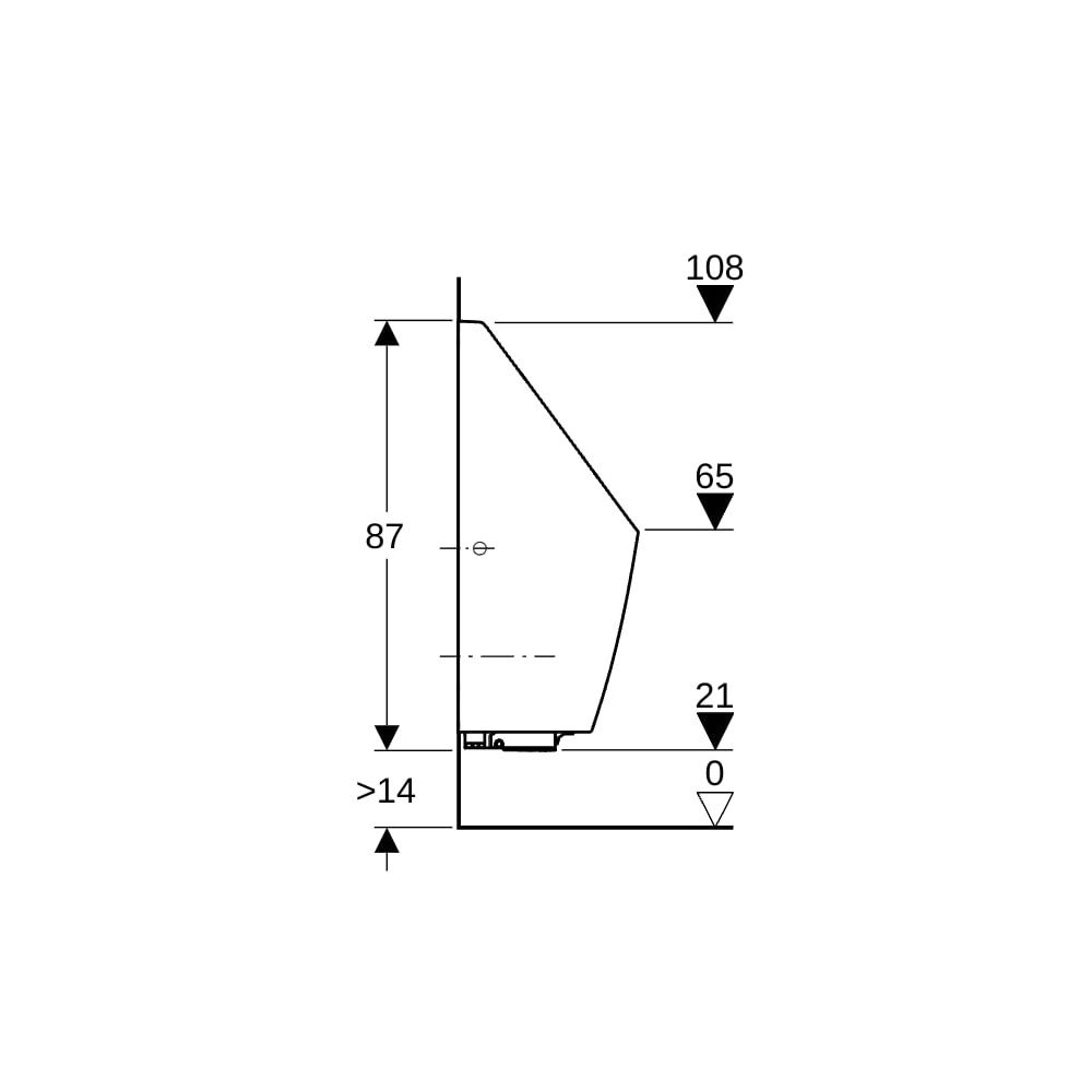 Geberit Tamina Urinal mit integrierter Steuerung, Batteriebetrieb Tiefe 37cm, Abgan... GEBERIT-116143001 4025416696070 (Abb. 10)