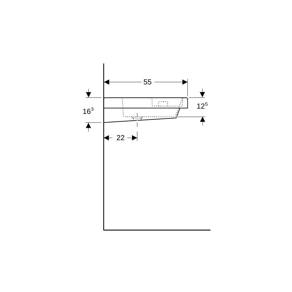 Geberit Bambini Waschbecken mit Schwammbecken 60x55cm, mit Hahnloch rechts mit Überl... GEBERIT-162700600 4022009242034 (Abb. 9)