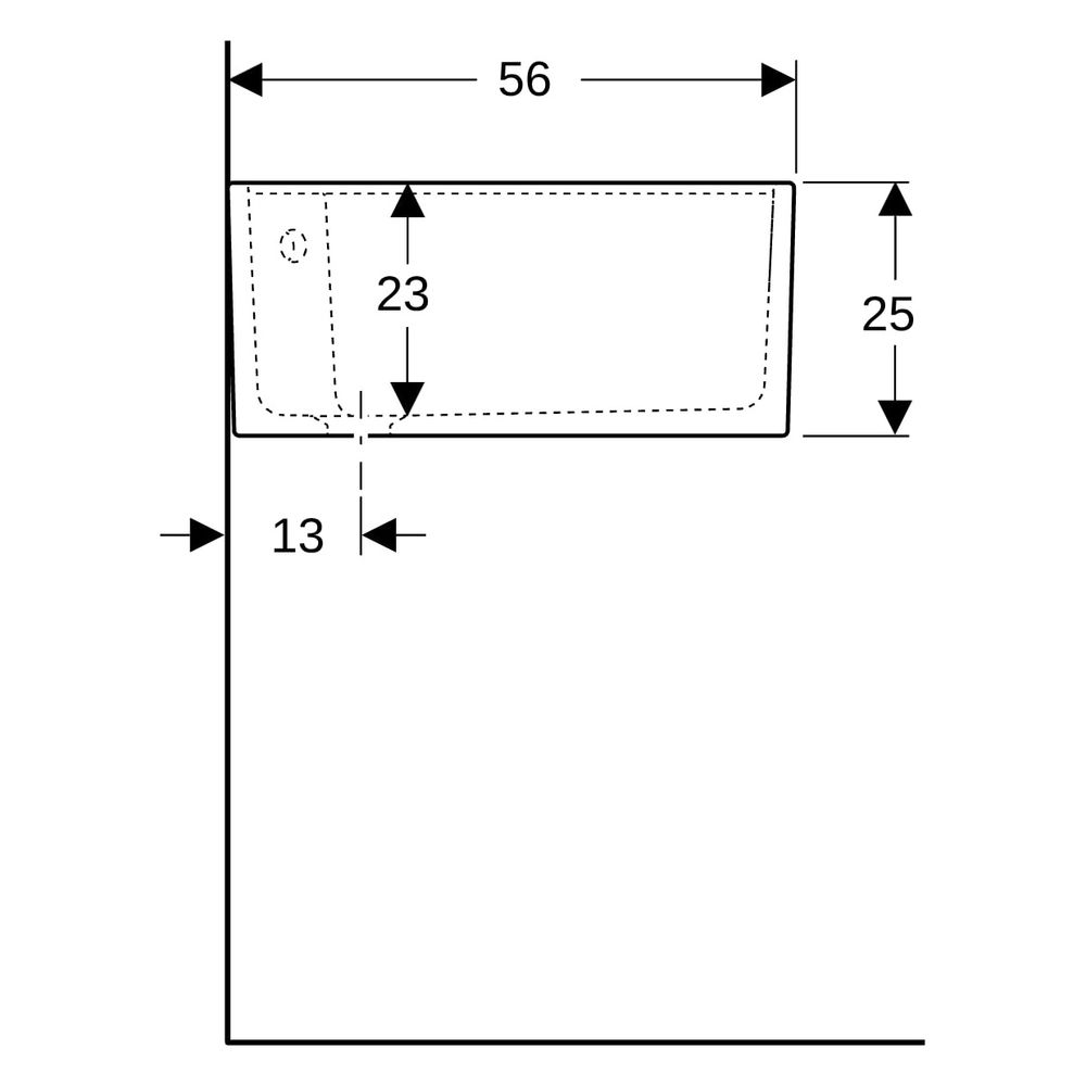 Geberit Publica Mehrzweckbecken mit zwei Becken und Überlauf 90x25x56cm... GEBERIT-350490000 4022009077650 (Abb. 15)
