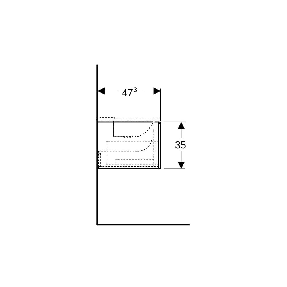 Geberit Xeno2 Unterschrank für Waschtisch aus Mineralwerkstoff 2 Schubladen, 159,5x3... GEBERIT-500346431 4025416356301 (Abb. 9)