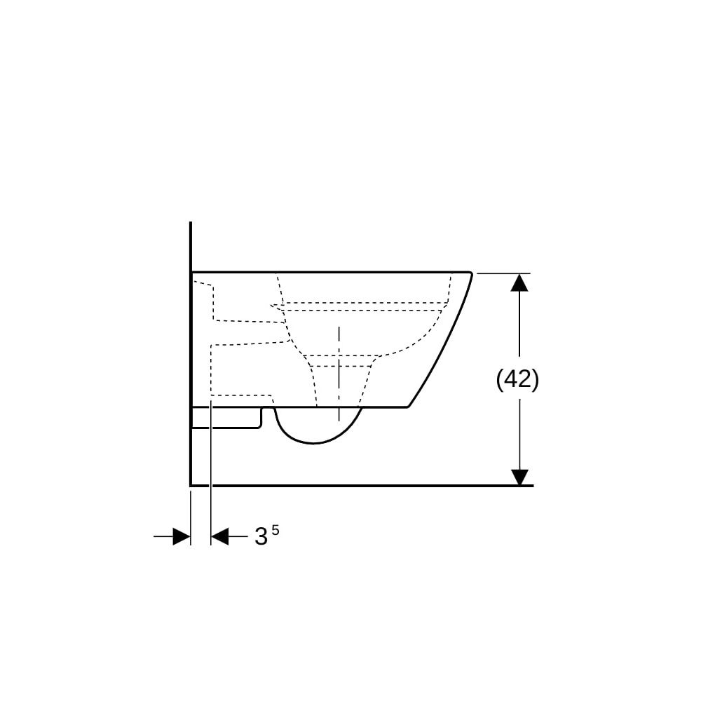Geberit Smyle Square Wand-WC Tiefspüler, geschlossene Form, Rimfree... GEBERIT-500208011 4025416425700 (Abb. 9)