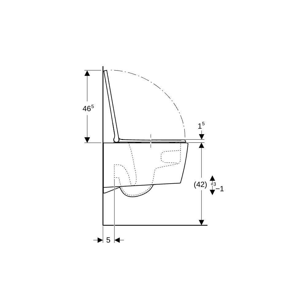 Geberit ONE Set Wand-WC Tiefspüler, geschlossene Form, TurboFlush, mit WC-Sitz, Hoch... GEBERIT-500202011 4025416301660 (Abb. 9)