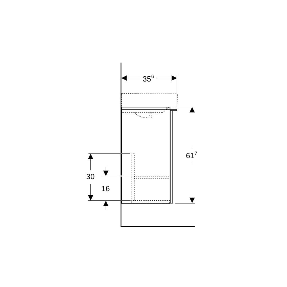 Geberit Smyle Square Unterschrank für Handwaschbecken, 1 Tür, Anschlag Rechts, 44,2x... GEBERIT-500350001 4025416358442 (Abb. 9)