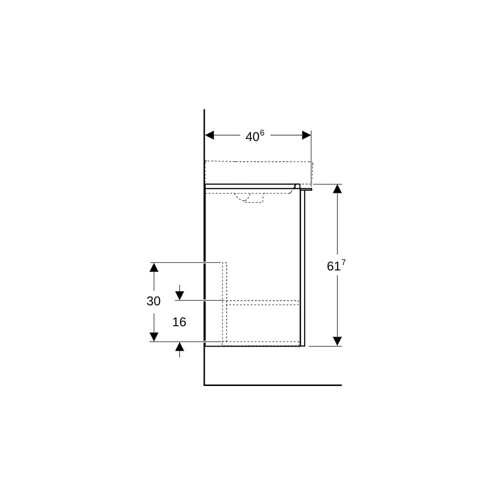 Geberit Smyle Square Unterschrank für Handwaschbecken, 1 Tür, Anschlag rechts, 49,2x... GEBERIT-500363JK1 4025416437079 (Abb. 9)