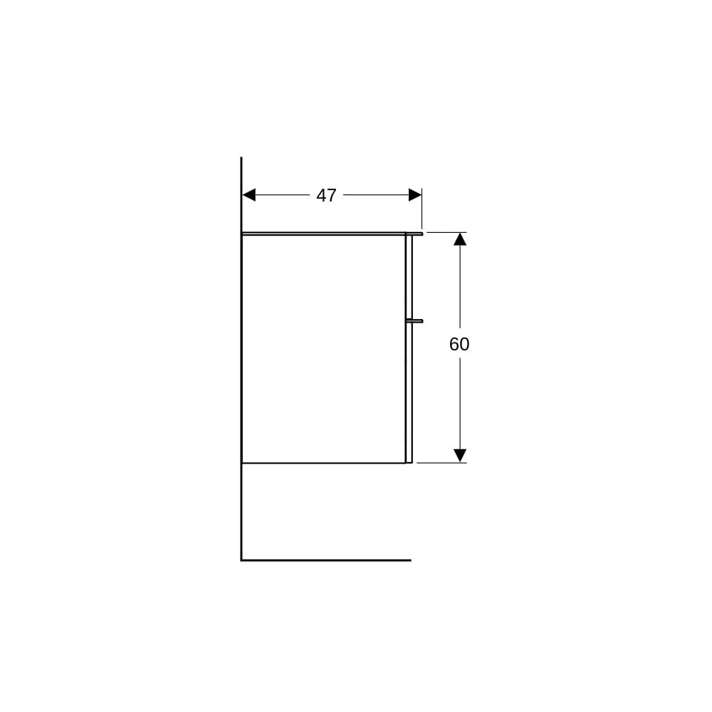 Geberit Smyle Square Seitenschrank 2 Schubladen, 45x60x47cm, Sandgrau lackiert hochg... GEBERIT-500357JL1 4025416437314 (Abb. 9)