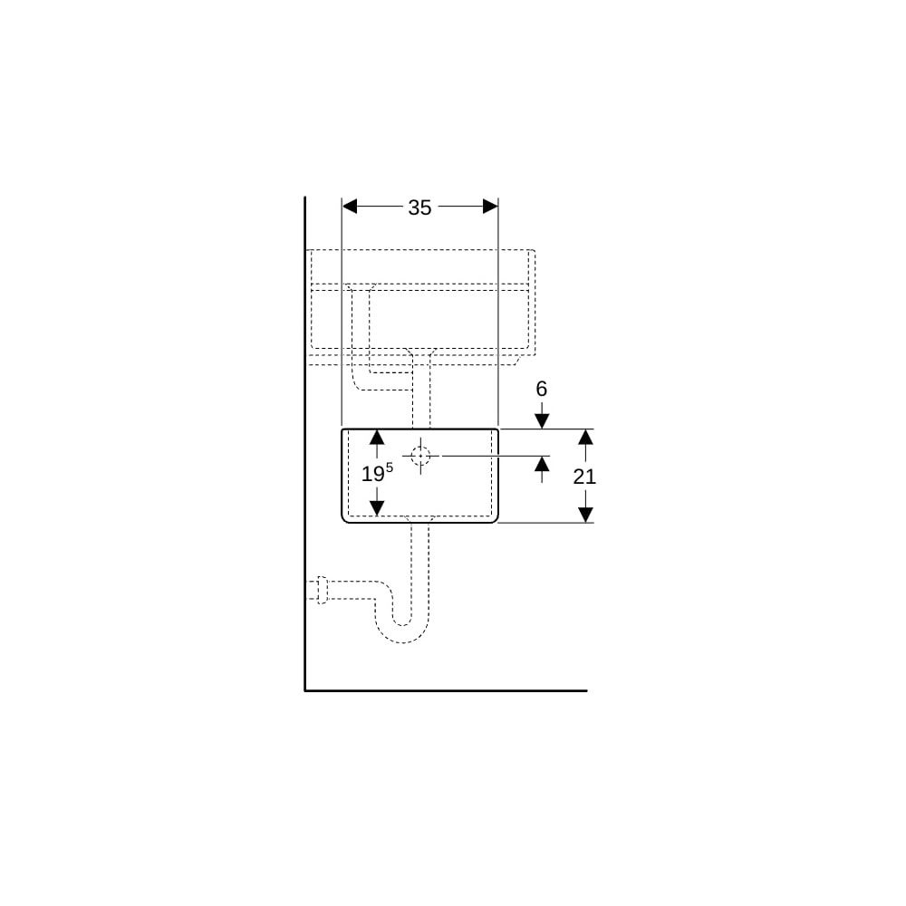 Geberit Publica Gipsfangbecken Unterteil, 25x21x35cm... GEBERIT-362512000 4022009080551 (Abb. 9)