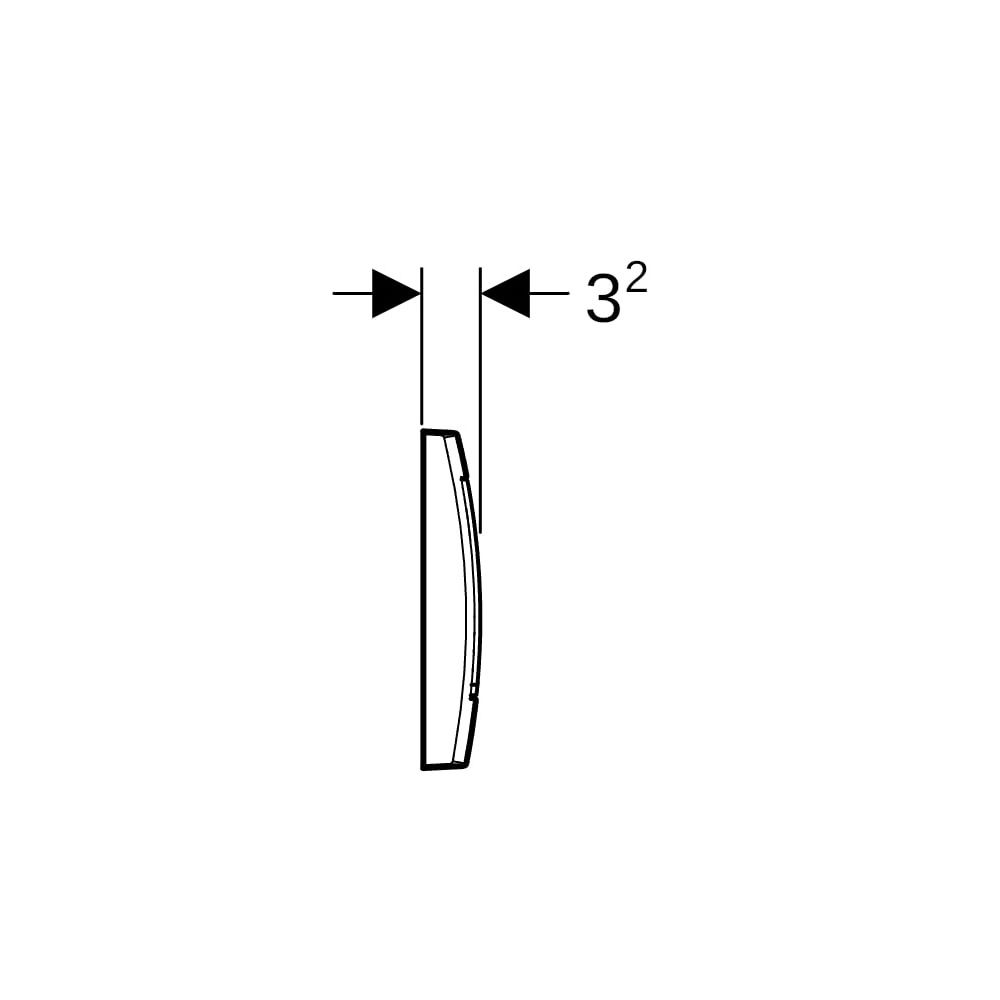 Geberit Twinline 30 Drückerplatte mit 2-Mengen-Spülung, Mattverchromt, Hochglanz ver... GEBERIT-115899KN1 4025416297437 (Abb. 8)