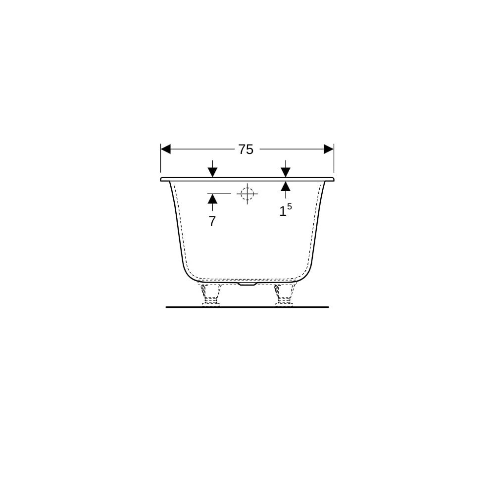Geberit Soana Rechteckbadewanne schmaler Rand 170x75cm, Gesamtvolumen 233l... GEBERIT-554006011 4022009355192 (Abb. 9)