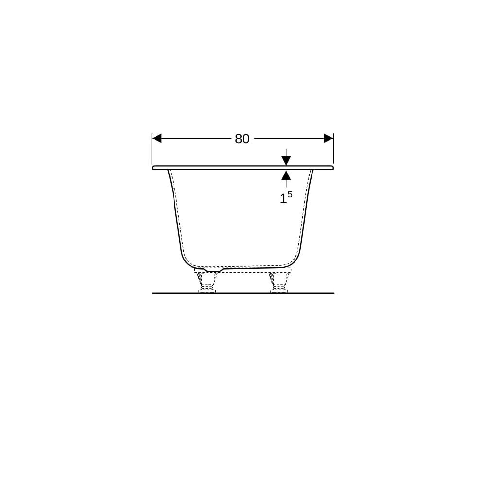 Geberit Soana Rechteckbadewanne schmaler Rand, Duo 180x80cm, Gesamtvolumen 212l... GEBERIT-554007011 4022009355208 (Abb. 9)