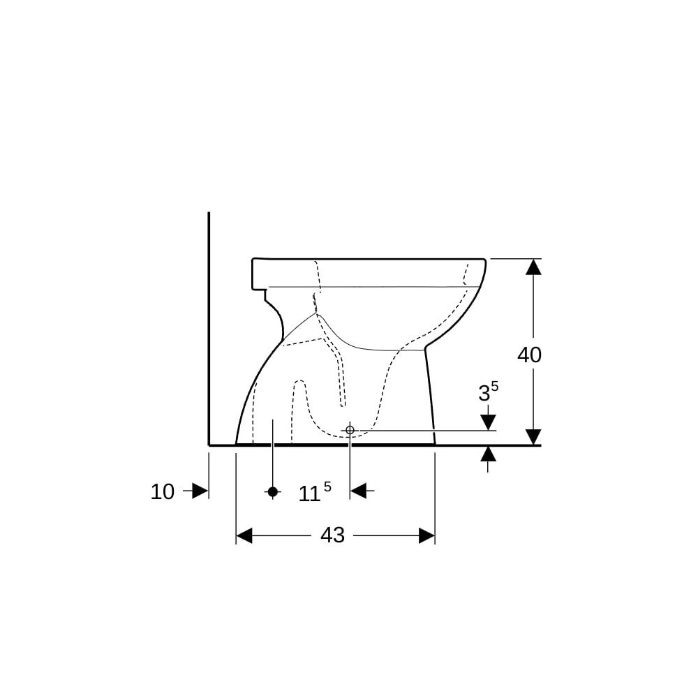 Geberit Renova Stand-WC Tiefspüler, Abgang vertikal, teilgeschlossene Form, Rimfree ... GEBERIT-500399012 4025410572998 (Abb. 9)