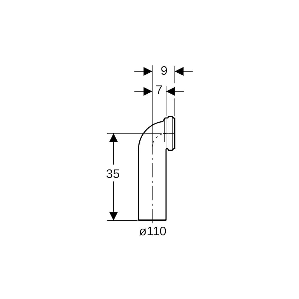Geberit Anschlussbogen 90 Grad, A9cm... GEBERIT-152610111 4025416019138 (Abb. 5)
