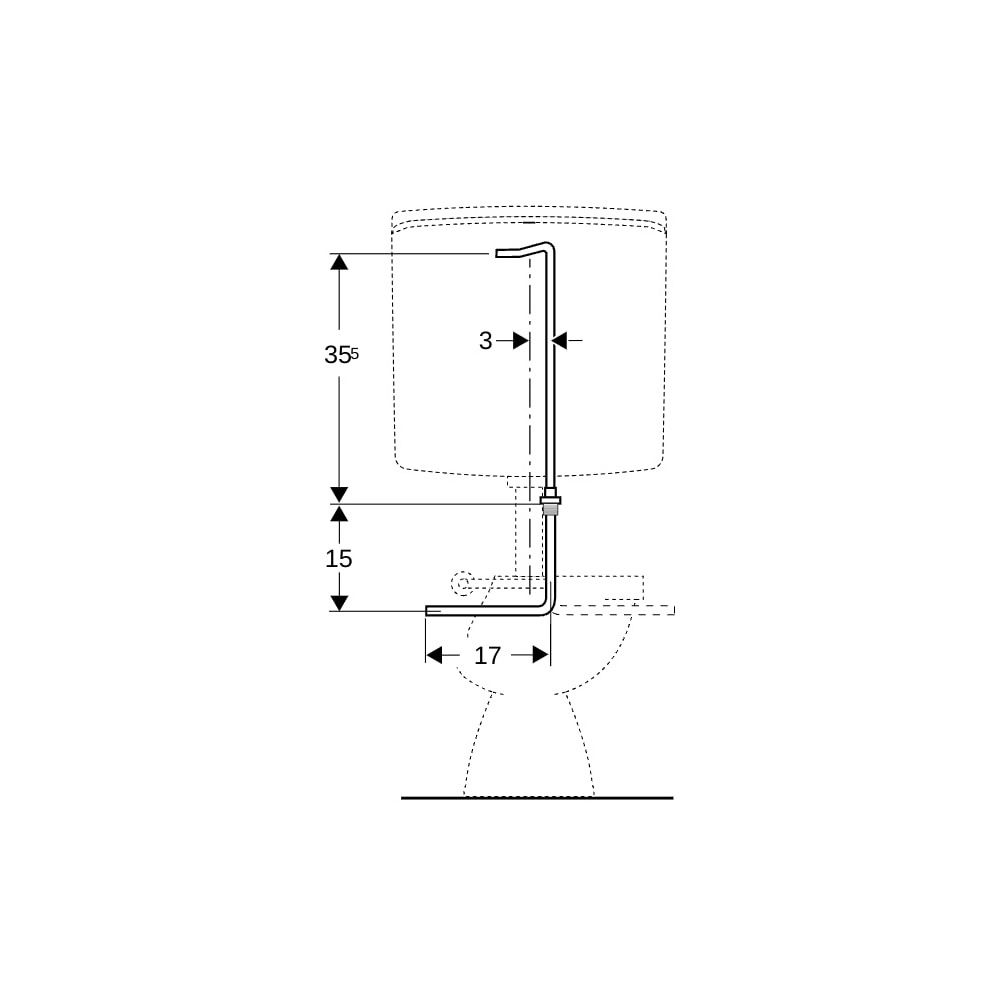 Geberit Wasseranschlussset unten, für Aufputzspülkasten Aufputz 140... GEBERIT-240290001 4025416071358 (Abb. 5)