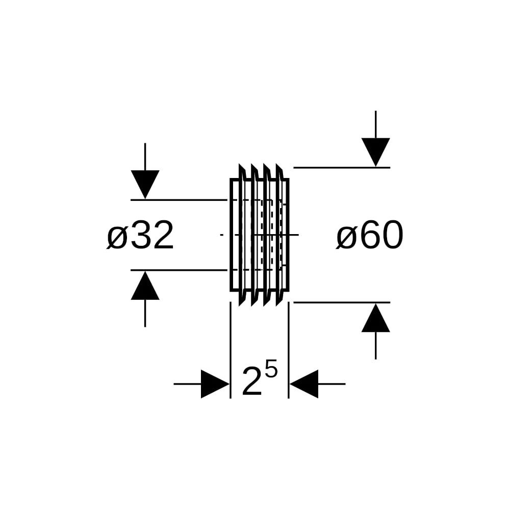 Geberit Manschette für Spülrohranschluss Außendurchmesser 32mm... GEBERIT-242018001 4025416050551 (Abb. 5)
