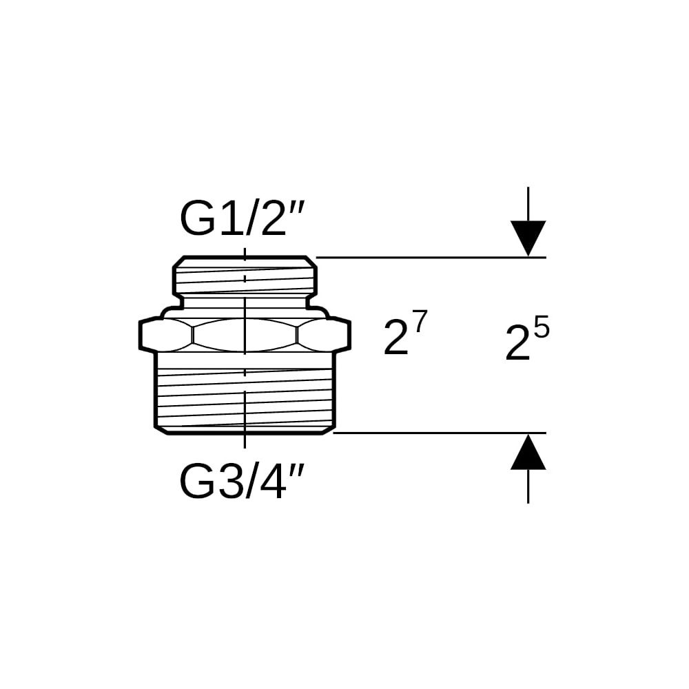 Geberit Übergang Eurokonus, mit Außengewinde CW617N, G 3/4″, G1 1/2″... GEBERIT-641512001 4025416128243 (Abb. 5)