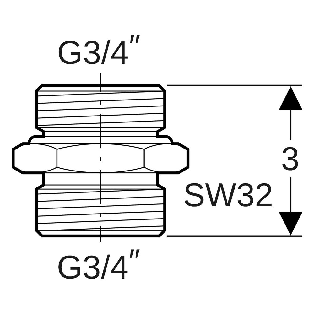 Geberit Übergang Eurokonus, mit Außengewinde CW617N, G 3/4", G1 3/4", 641533001... GEBERIT-641533001 4025416128328 (Abb. 7)