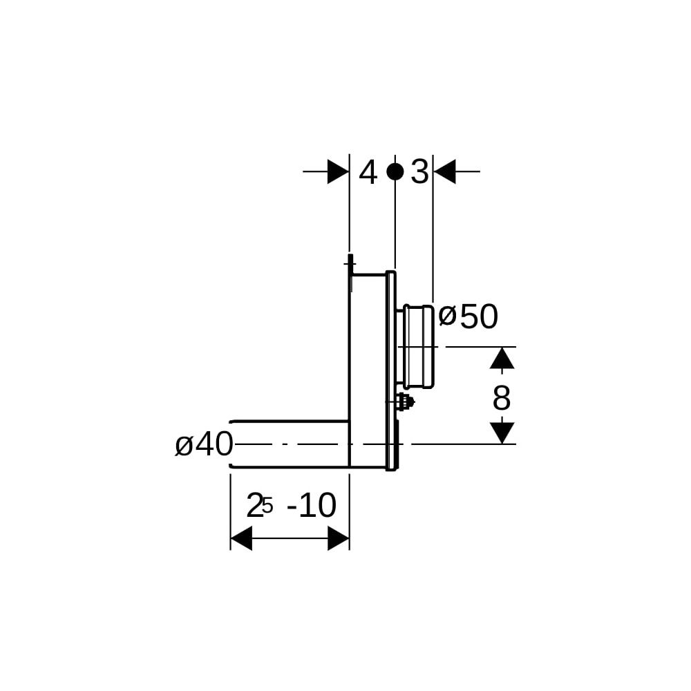 Geberit Urinalsiphon Abgang horizontal, mit Sonde Außendurchmesser 40mm, Alpinweiß... GEBERIT-152934111 4025416148555 (Abb. 7)