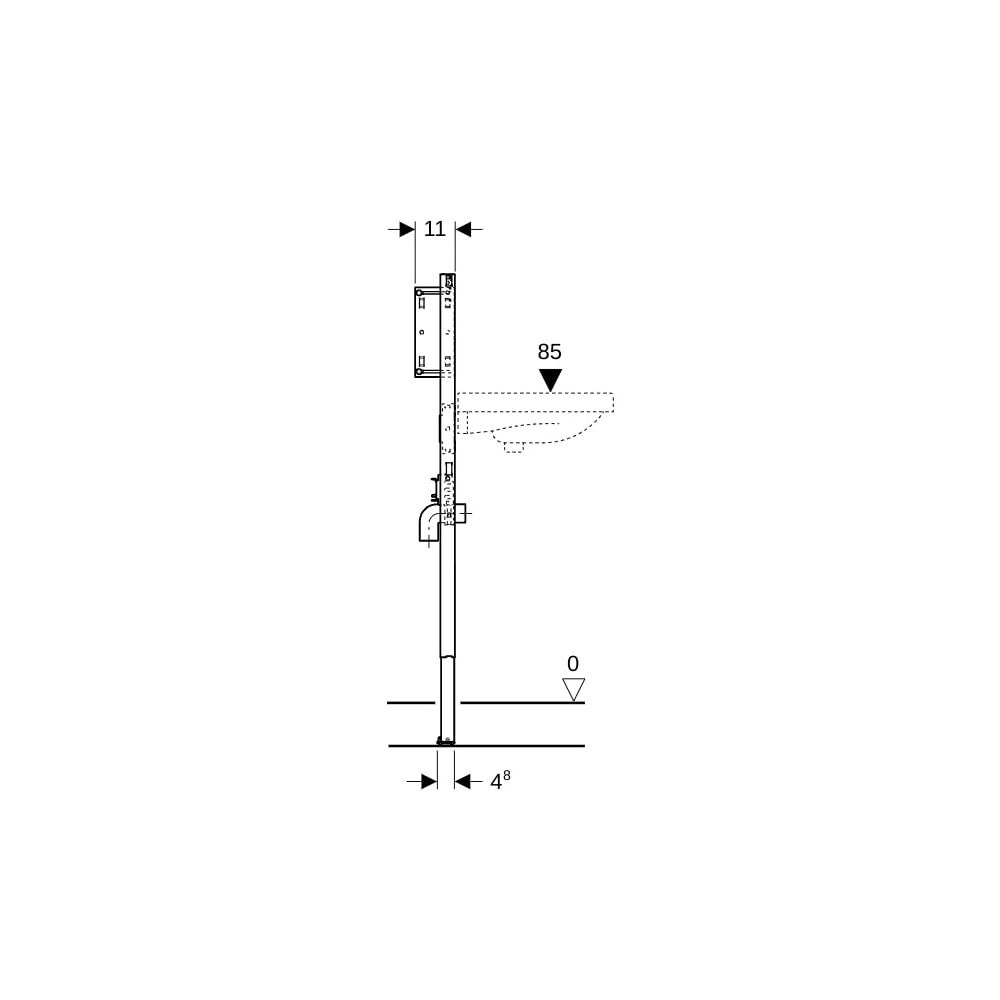 Geberit Duofix Element für Waschtisch, 112-130cm, schmale Ausführung, Wandarmatur Un... GEBERIT-111274002 4064746029370 (Abb. 5)