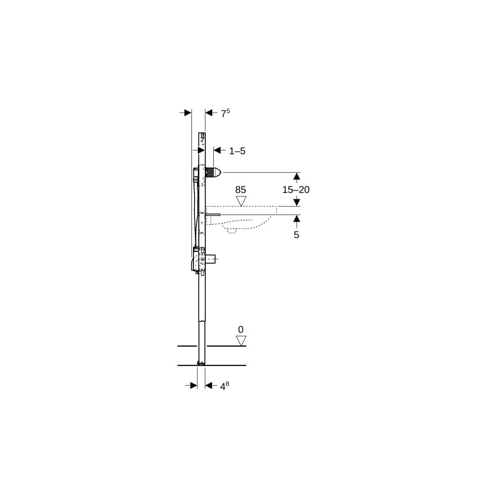 Geberit Duofix Element für Waschtisch, 130cm elektronische Wandarmatur mit UP-Funkti... GEBERIT-111558002 4064746030444 (Abb. 5)