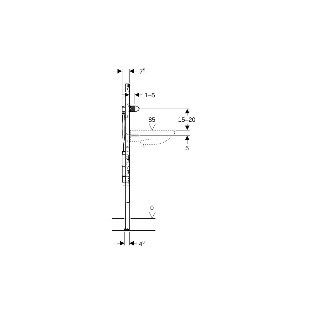Geberit Duofix Element für Waschtisch, 130cm, elektronische Wandarmatur mit UP-Funkt... GEBERIT-111561002 4064746030475 (Abb. 5)