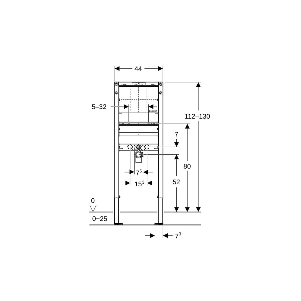 Geberit Duofix Element für Waschtisch, 112-130cm, schmale Ausführung, Wandarmatur Un... GEBERIT-111274002 4064746029370 (Abb. 4)