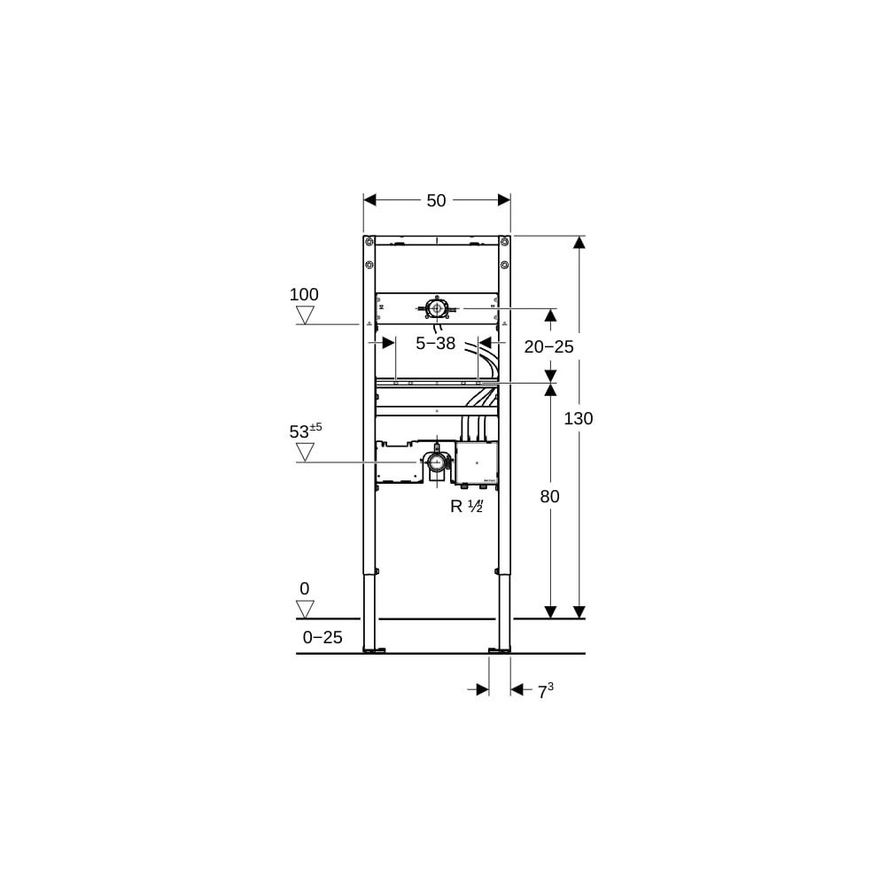 Geberit Duofix Element für Waschtisch, 130cm elektronische Wandarmatur mit UP-Funkti... GEBERIT-111558002 4064746030444 (Abb. 4)