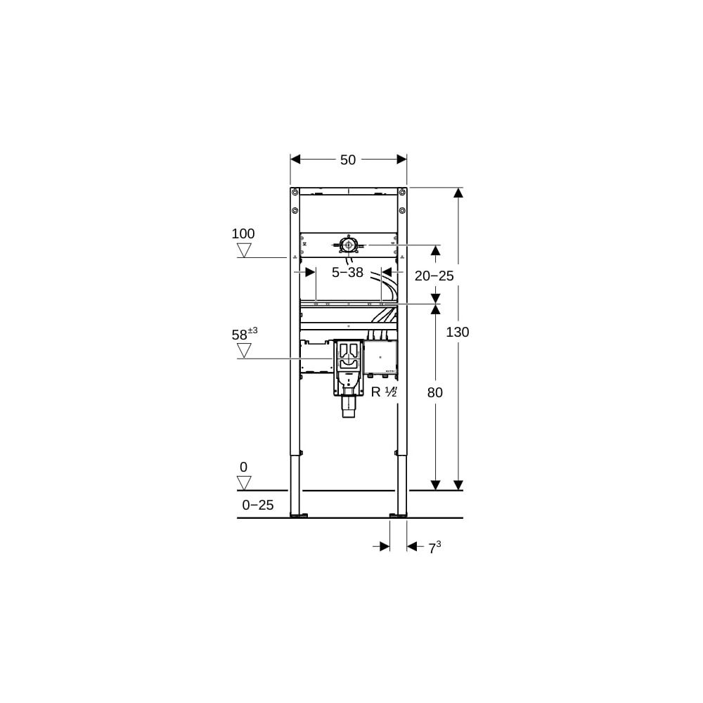Geberit Duofix Element für Waschtisch, 130cm, elektronische Wandarmatur mit UP-Funkt... GEBERIT-111561002 4064746030475 (Abb. 4)