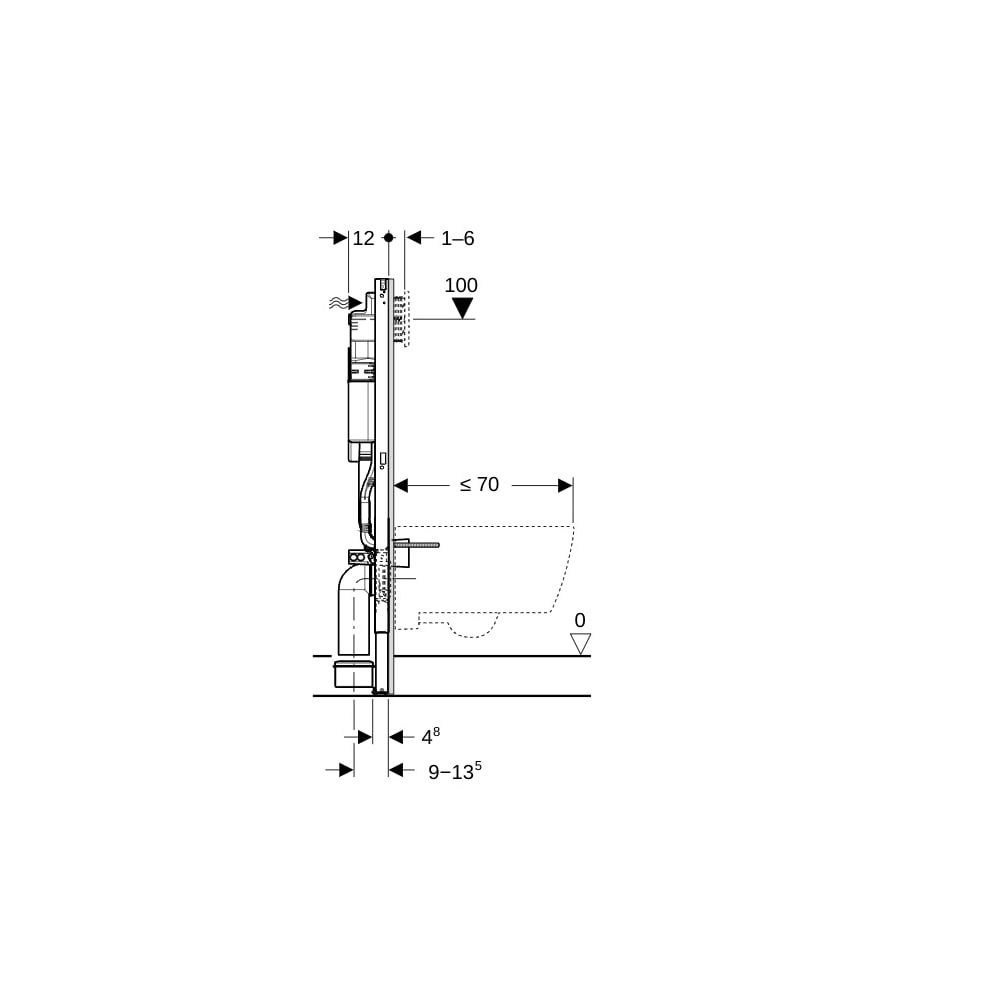 Geberit Duofix Element für Wand-WC 112cm, Metall-/Holzständerwände, mit Sigma Unterp... GEBERIT-111900006 4064746031335 (Abb. 5)