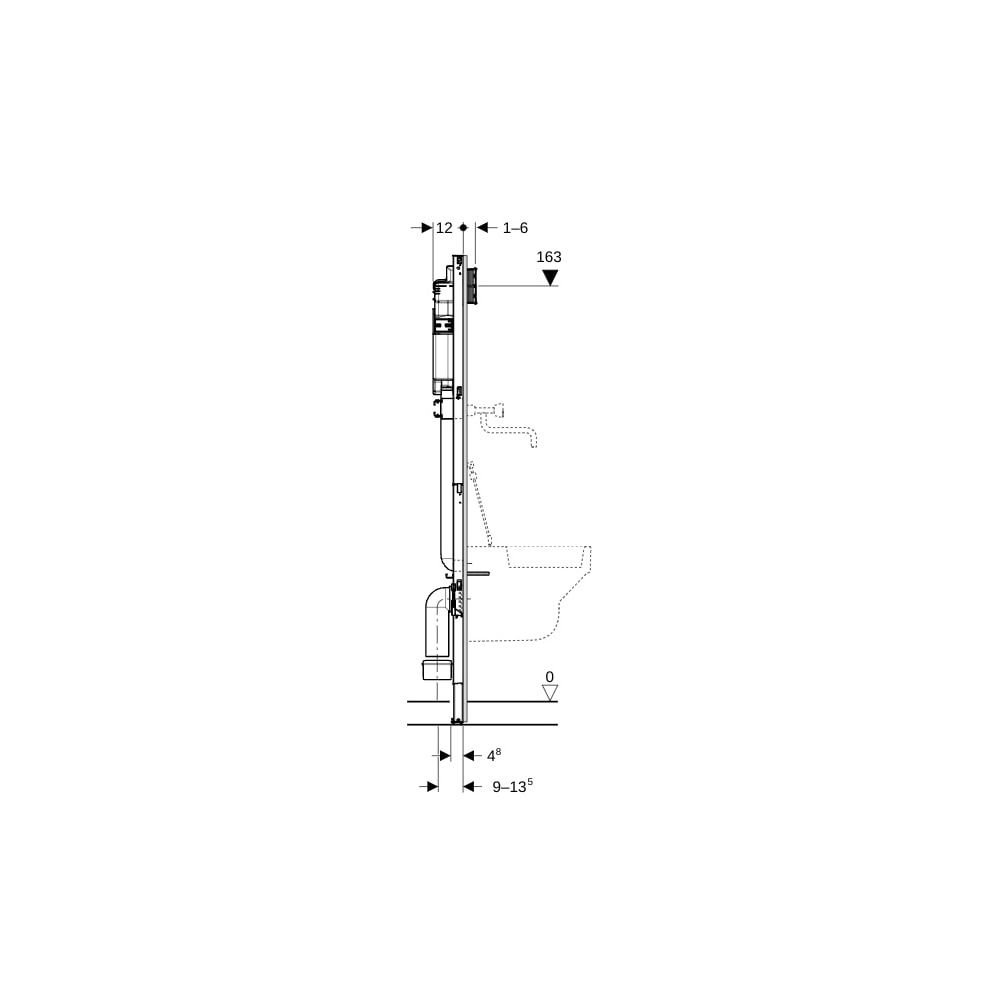 Geberit Duofix Element für Ausgussbecken mit Spülkastenanschluss, 175cm, mit Sigma U... GEBERIT-111565002 4064746030512 (Abb. 5)